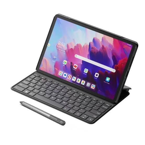Lenovo Idea Tab 11-inch Wi-Fi Android tablet in grey with folio case and pen, brand new in Qatar